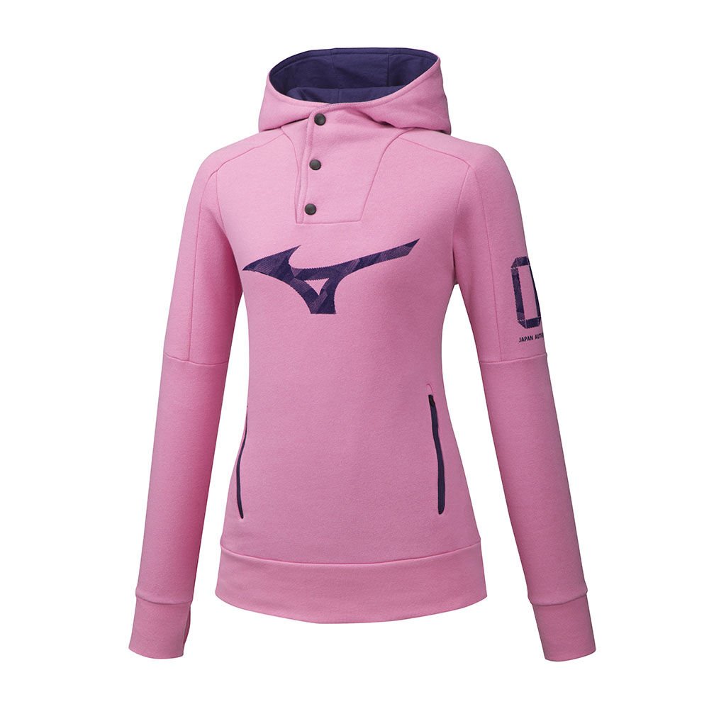 Felpa Con Cappuccio Mizuno Heritage Donna - Rosa - 94260-RBDX